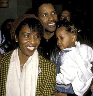Pauletta Washington with her husband and kid